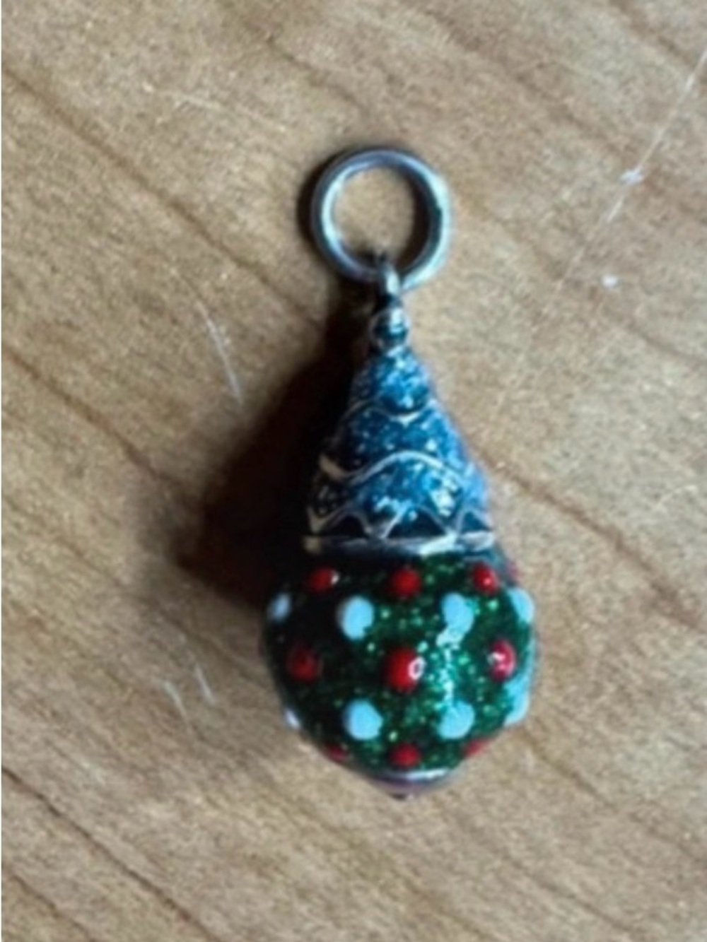 James Avery enamel Retired Silver Christmas Tree Art Finial Charm
